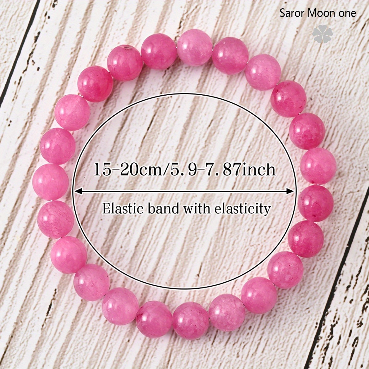 Adjustable Pink Natural Stone Bead Bracelet, Lucky Stone Gift